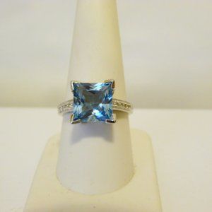 Colleen Lopez Princess-Cut Blue Topaz Size 9